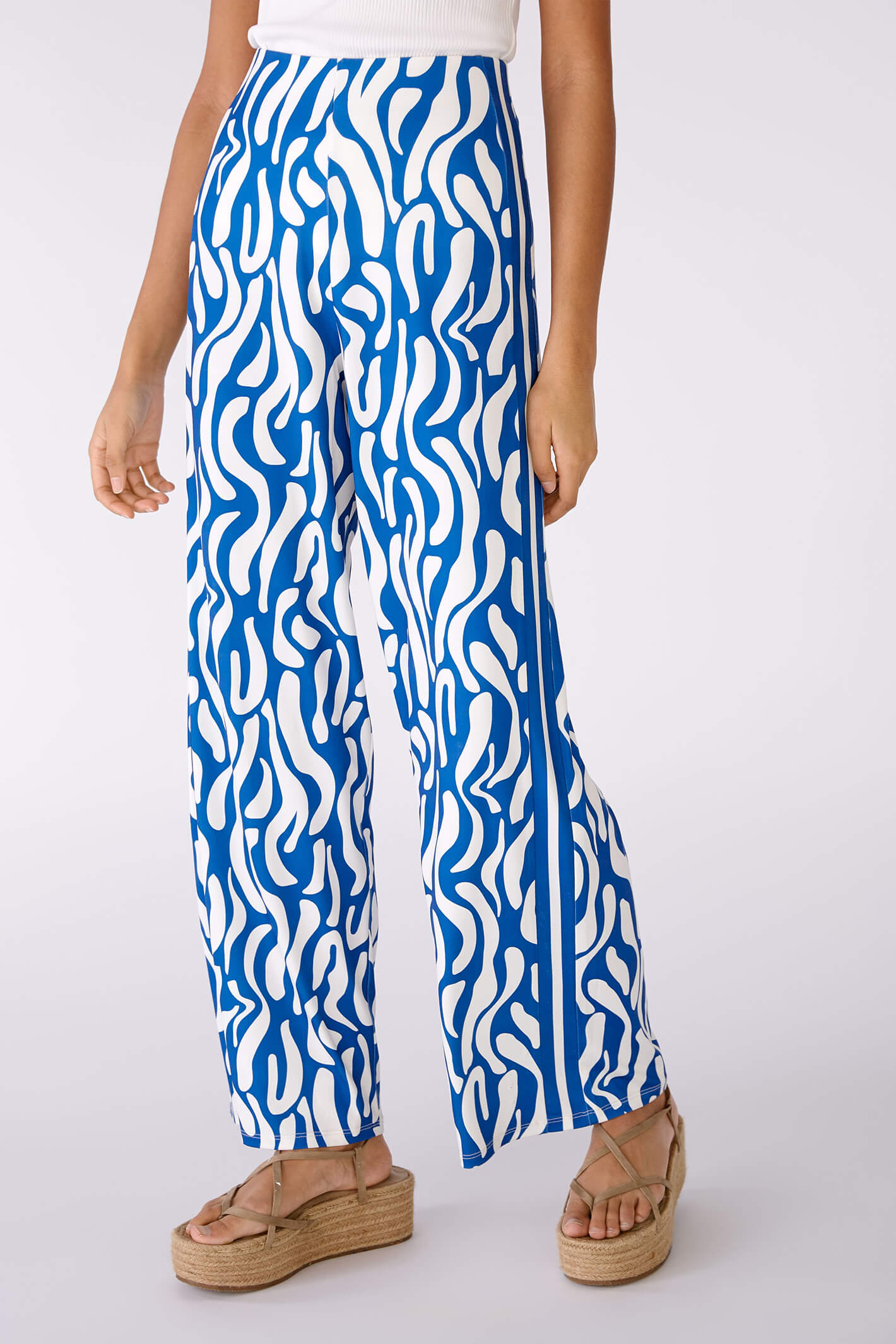 Blue and store white palazzo pants