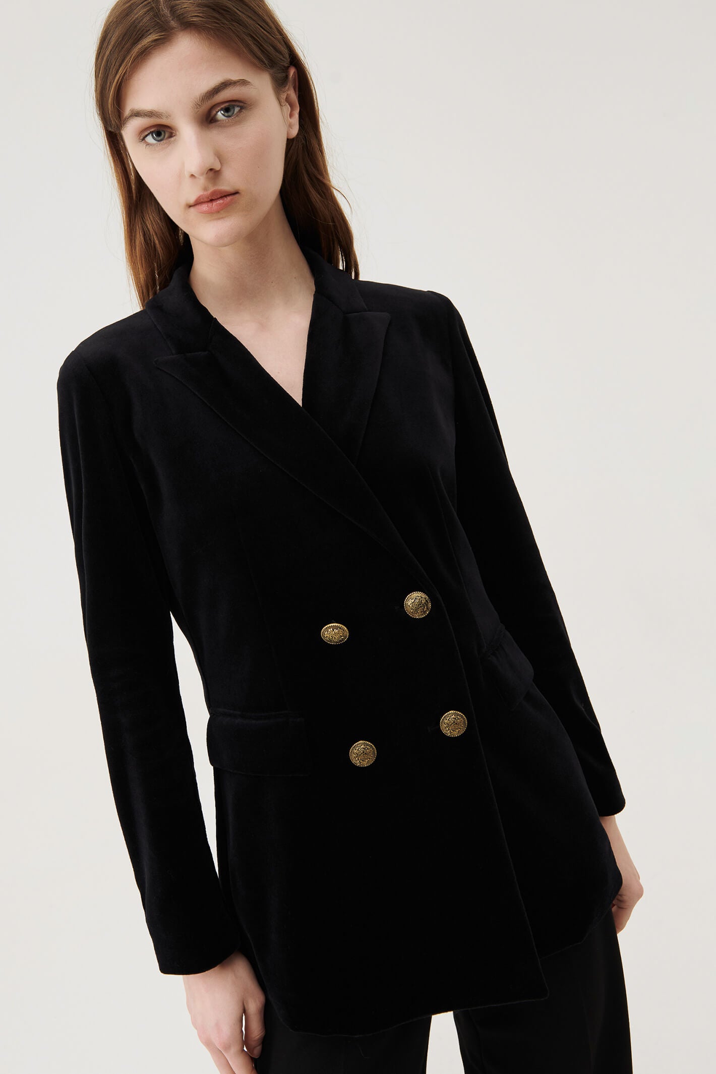 Black velvet hotsell blazer womens uk