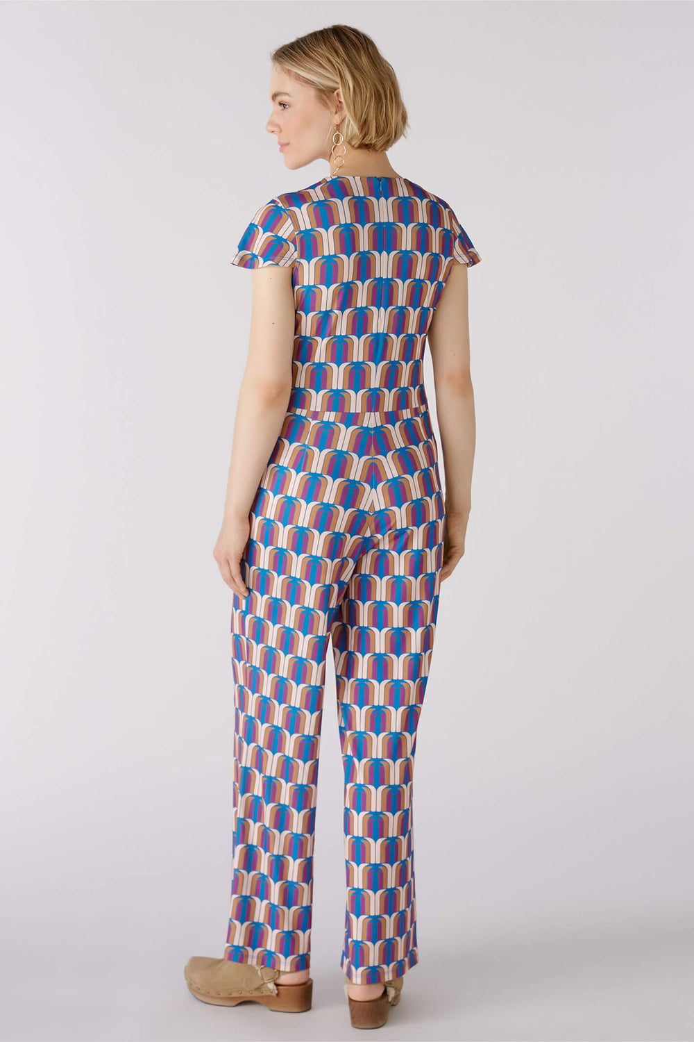 Oui 79212 Blue Lilac Print Jumpsuit - Olivia Grace Fashion