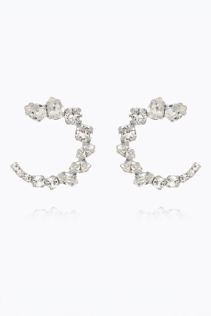 Caroline Svedbom 101709100101 Mini Angie Earrings Rhodium Crystal - Olivia Grace Fashion