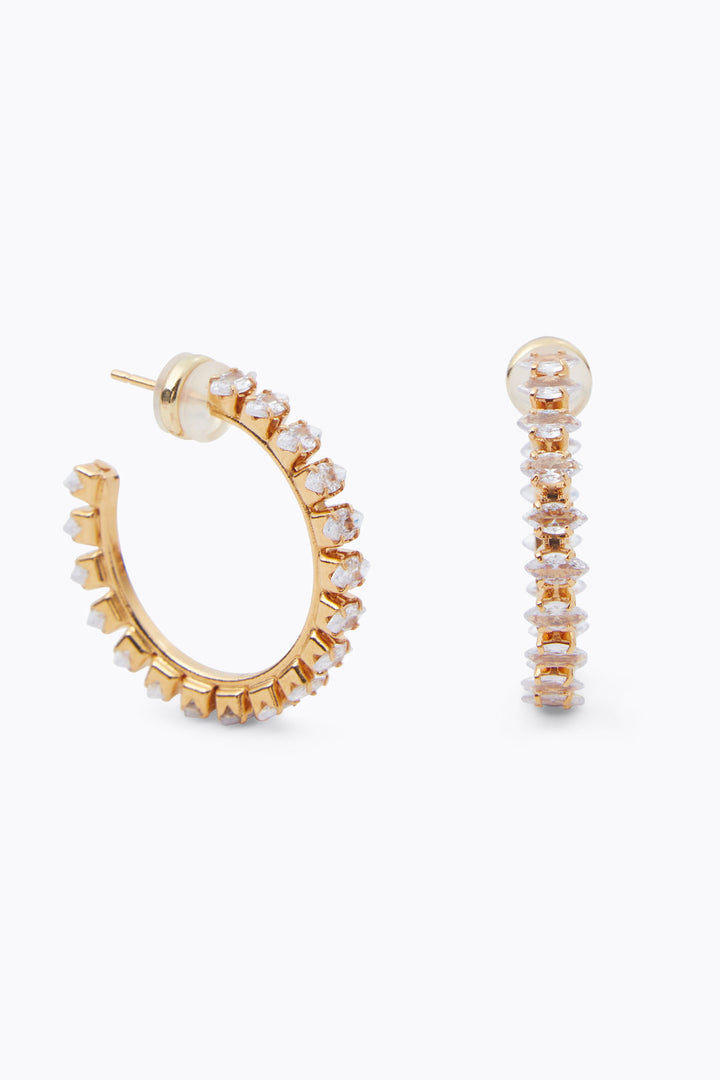 Caroline Svedbom 101720100101 Crystal Navette Loop Earrings Gold - Olivia Grace Fashion