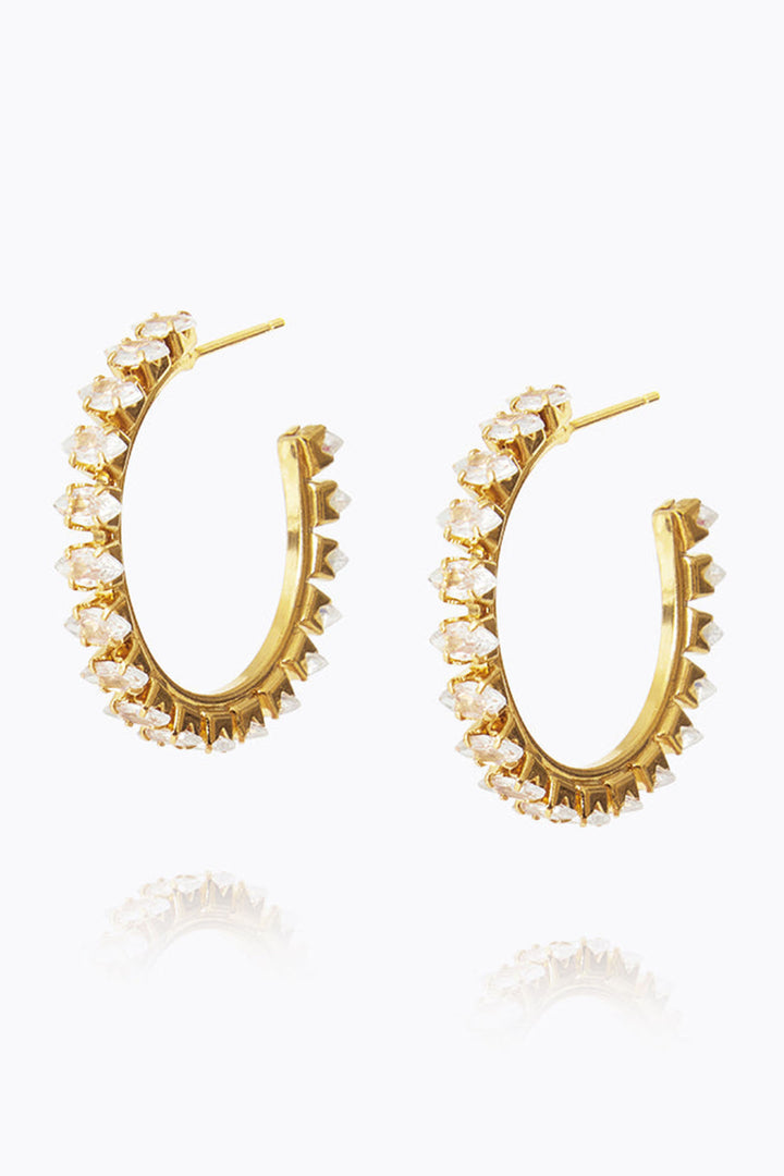 Caroline Svedbom 101720100101 Crystal Navette Loop Earrings Gold - Olivia Grace Fashion