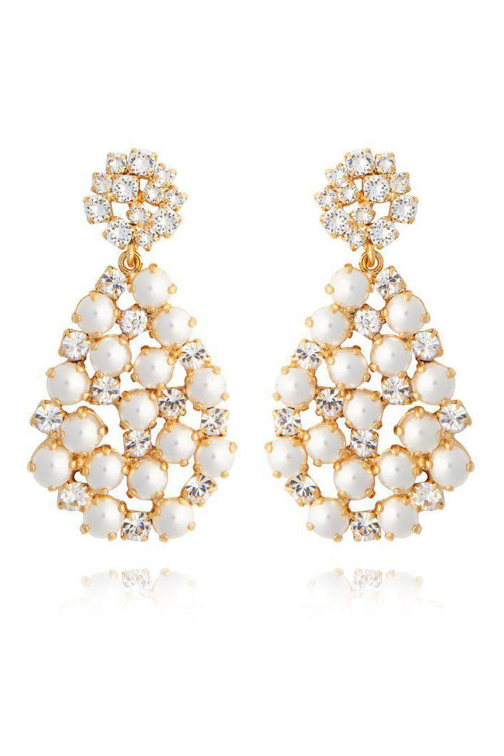 Caroline Svedbom All Of Me Earrings Gold Pearl Crystal 101295108201 - Olivia Grace Fashion