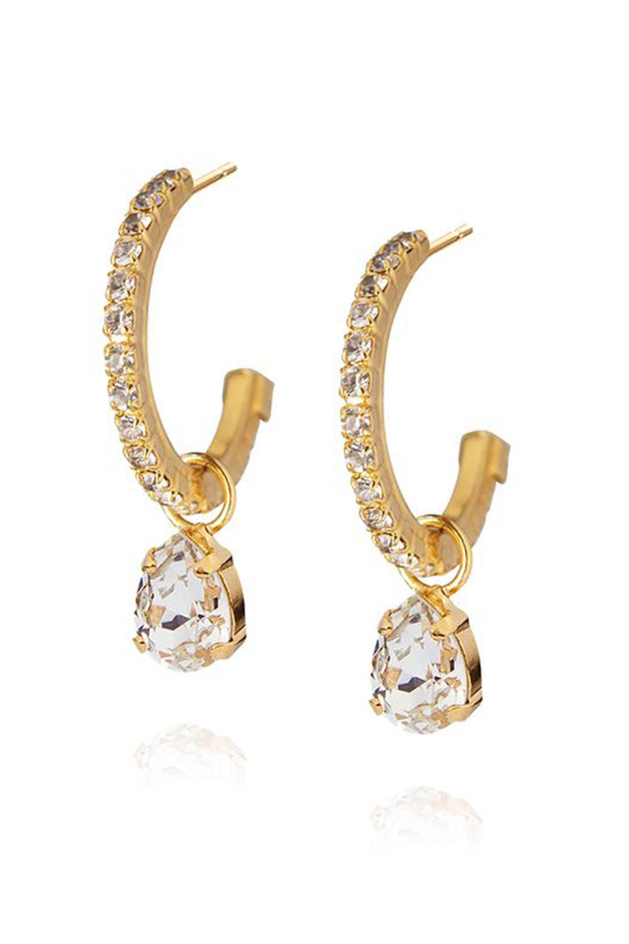 Caroline Svedbom Tracy Loop Earrings Gold Crystal 101229100101 - Olivia Grace Fashion