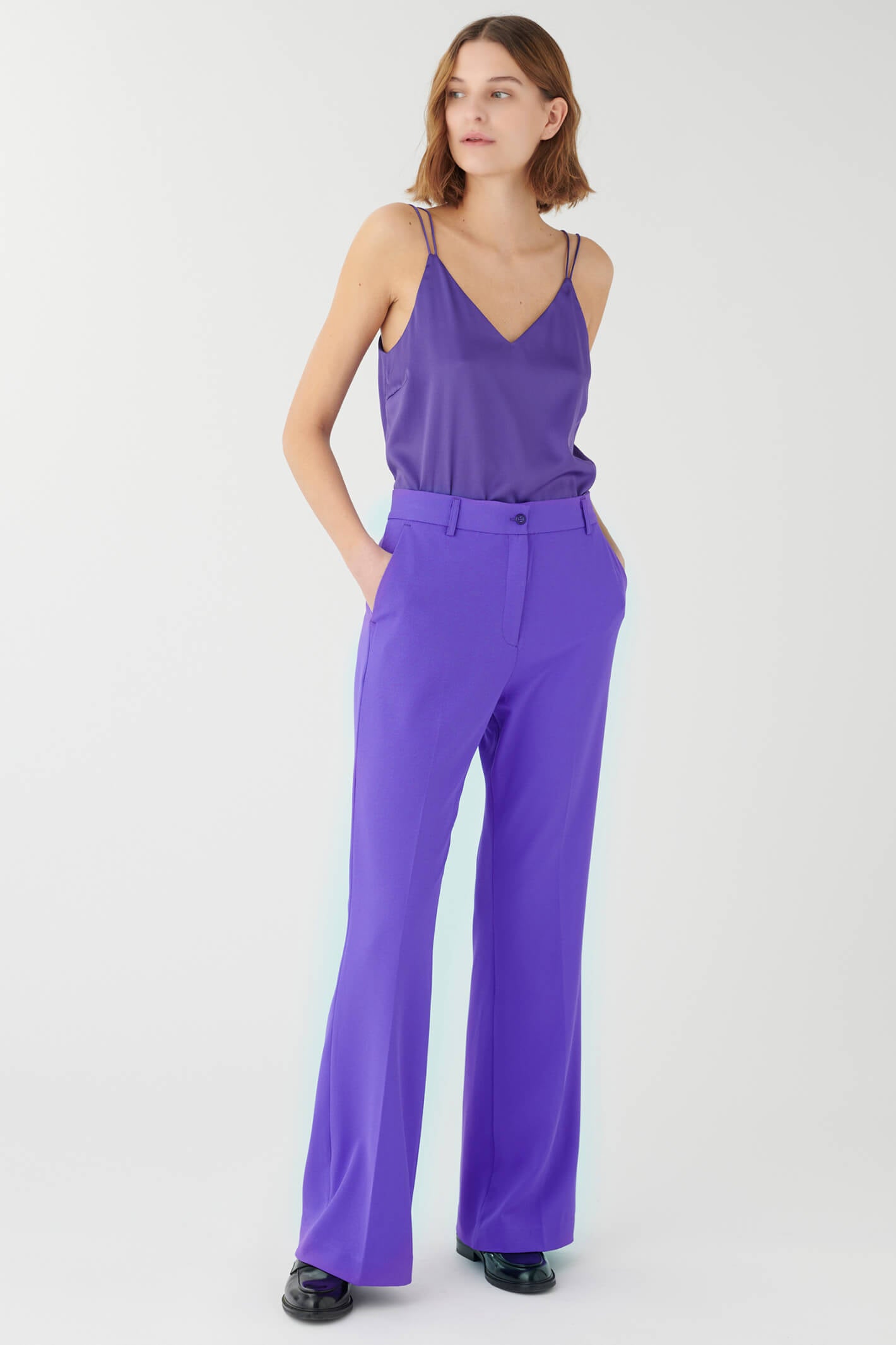 adidas Crushed Velvet Flared Pants - Purple | Women's Lifestyle | adidas US