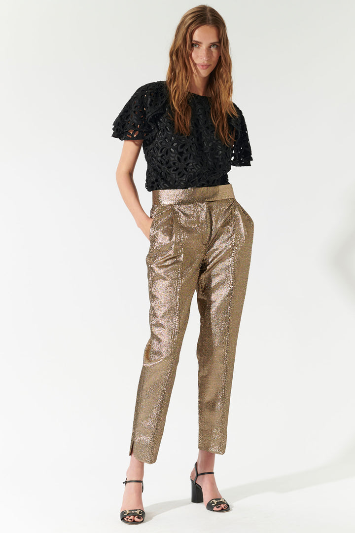 Dea Kudibal CamettiDEA Trousers Black Gold 0381024 - Olivia Grace Fashion