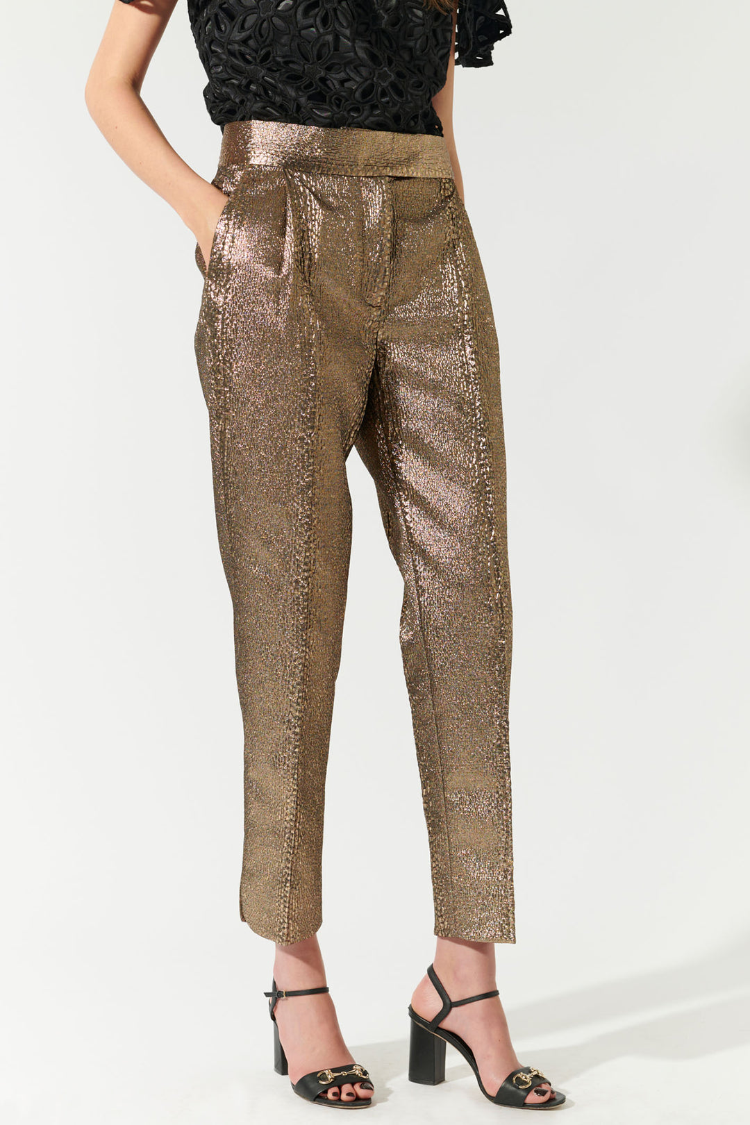 Dea Kudibal CamettiDEA Trousers Black Gold 0381024 - Olivia Grace Fashion