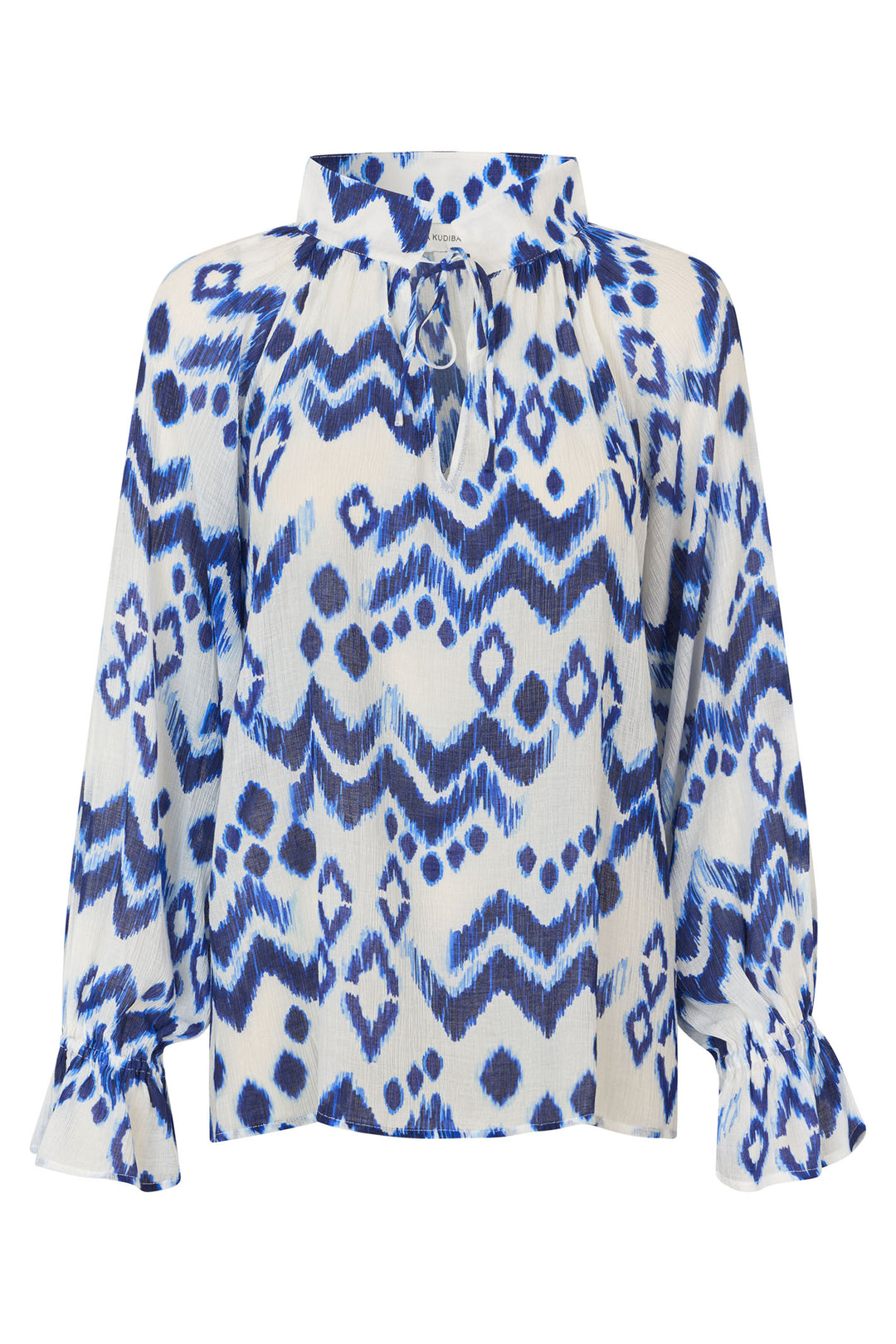 Dea Kudibal CassisaDEA EV Blouse Elastic Cuffs Blue Solar Print 0870425 5872 - Olivia Grace Fashion