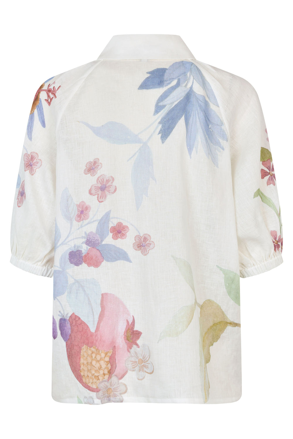 Dea Kudibal ElaDEA Short Sleeve Linen Shirt Dahlia Print 1050425 5861 - Olivia Grace Fashion