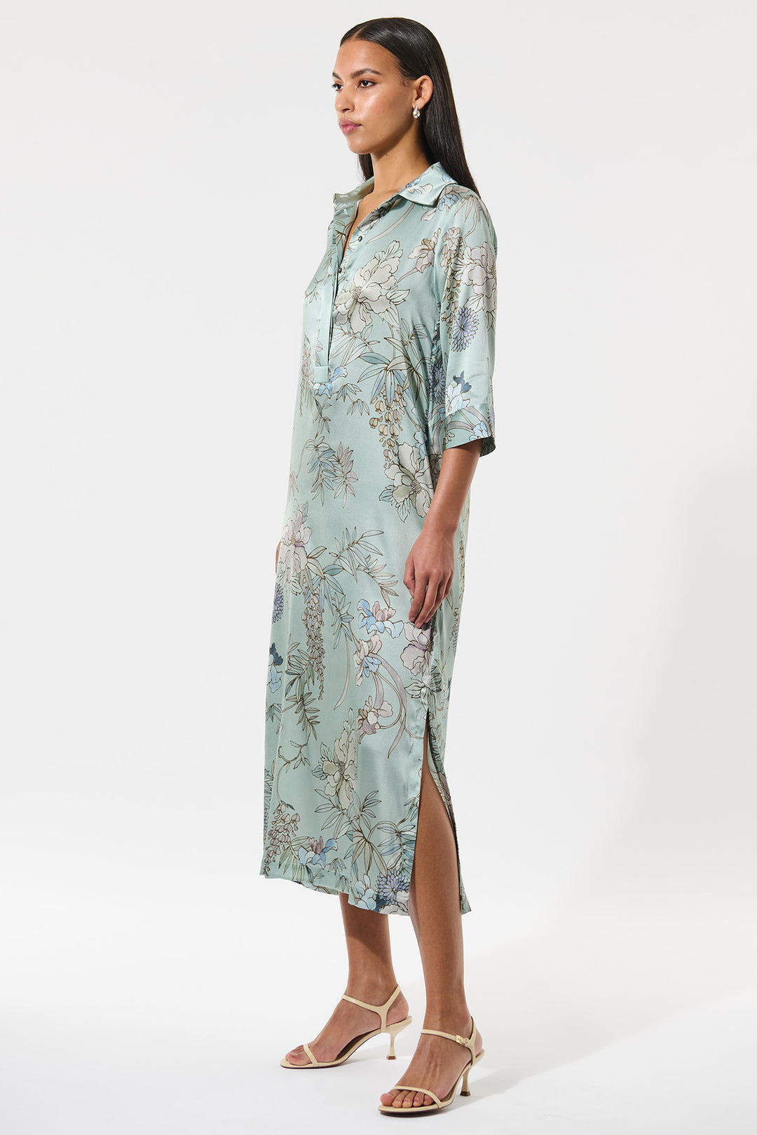 Dea Kudibal HermineDEA Mirabella Green Silk Shirt Dress 1430125 - Olivia Grace Fashion