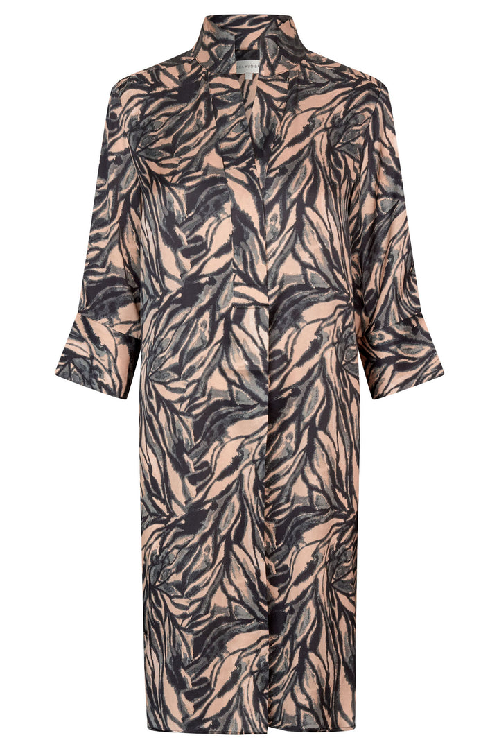 Dea Kudibal Kamillesdea Silk Shirt Dress Brown Penthera Print 1811024 5831 - Olivia Grace Fashion