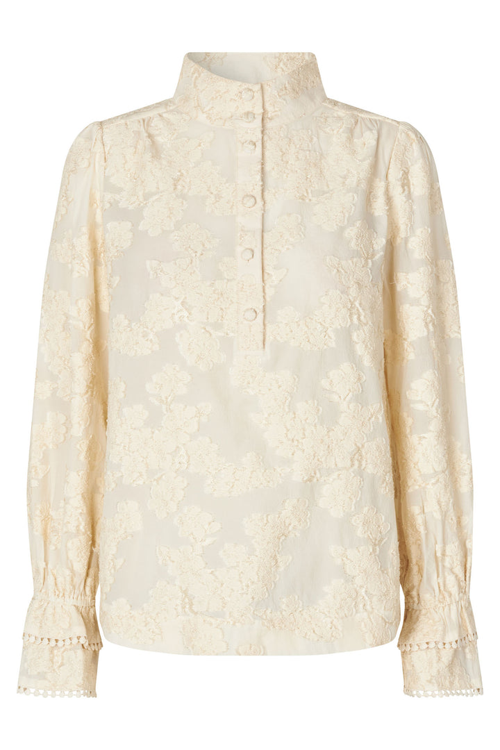 Dea Kudibal Malliniadea Blouse Ballon Sleeves Embroidered Cream 1640724 - Olivia Grace Fashion