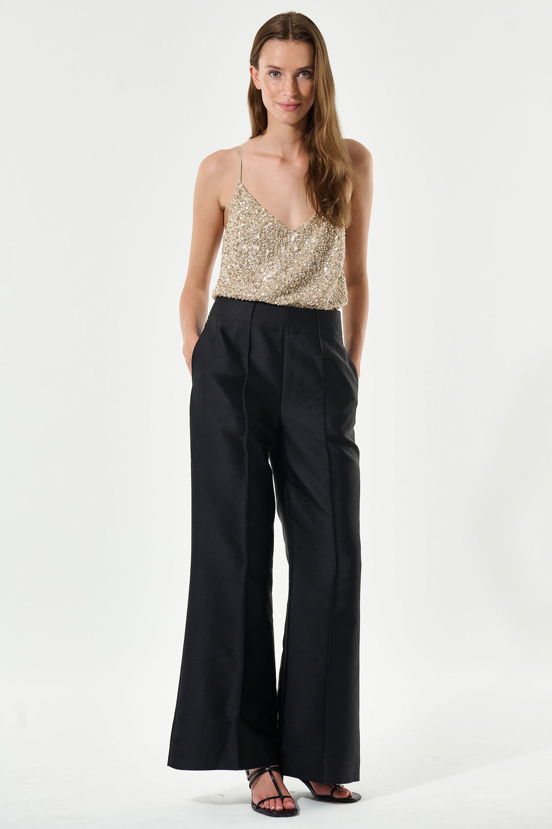 Dea Kudibal Penniedea Gold Sequin Strap Top 0101024 3001 - Olivia Grace 