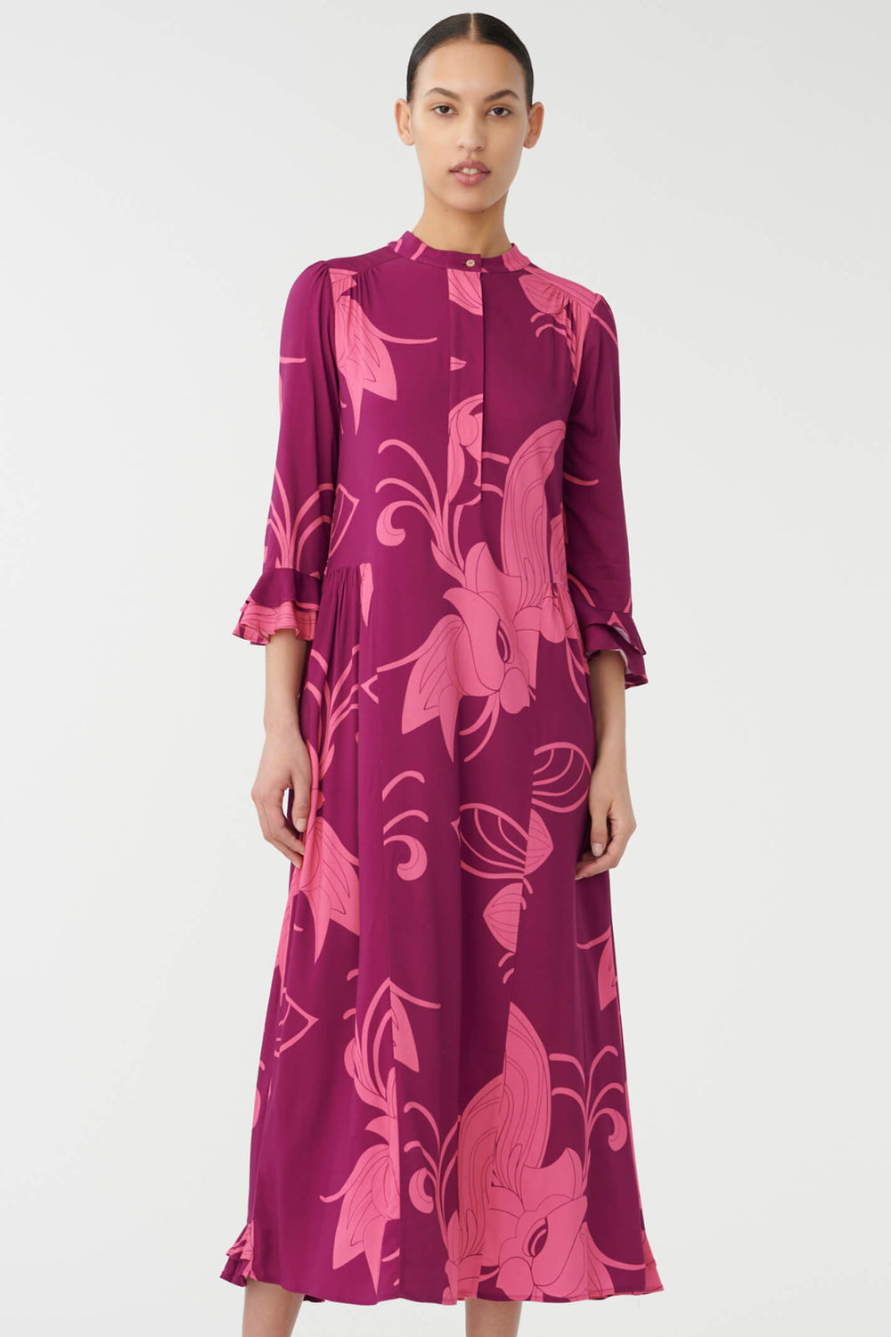 Dea Kudibal Rosanna 0781023 Colossal Grape Pink Ruffle Dress - Olivia Grace Fashion