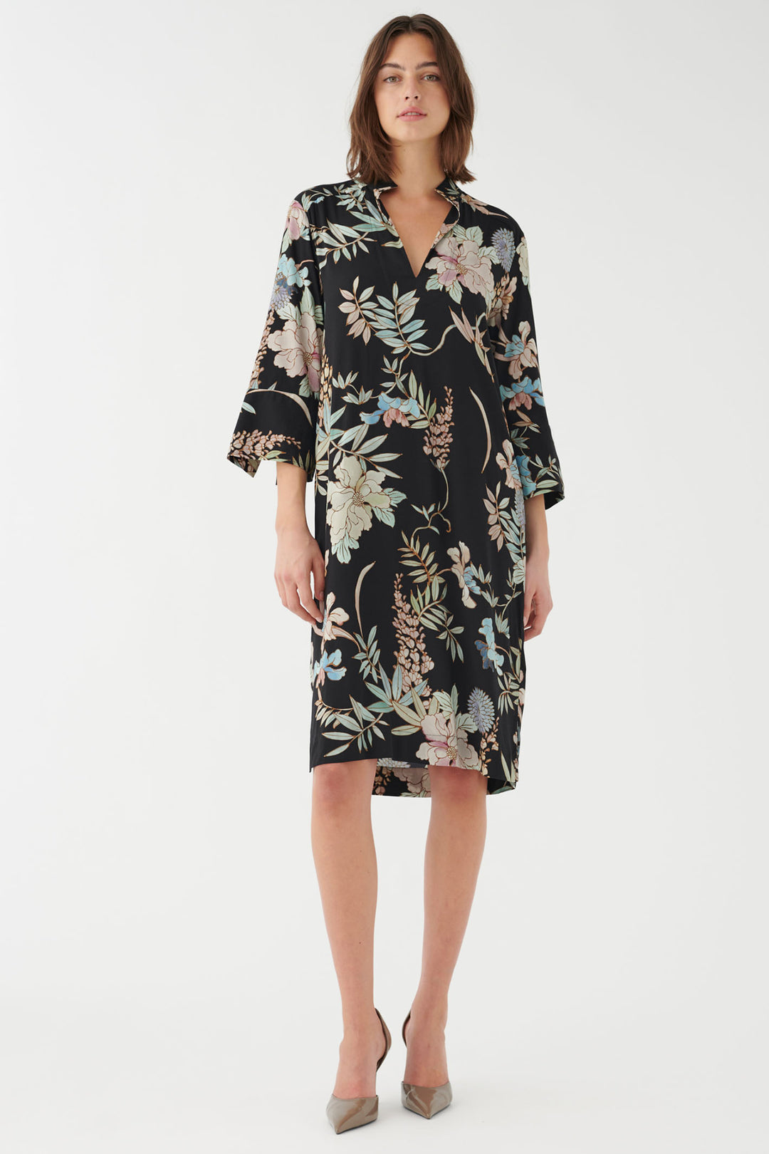 Dea Kudibal Sibeldea Mimosa Print Dress Black Wide Sleeves 1140724 5815 - Olivia Grace Fashion