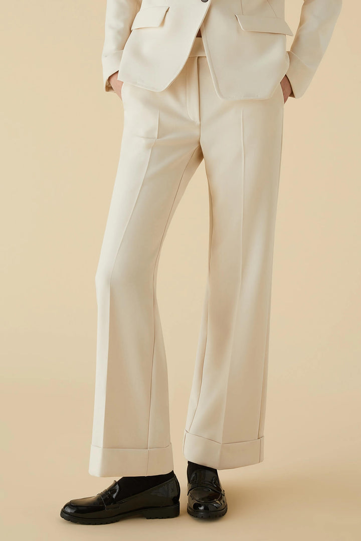 Emme Bologna 2351361238200 Cream Trousers - Olivia Grace Fashion