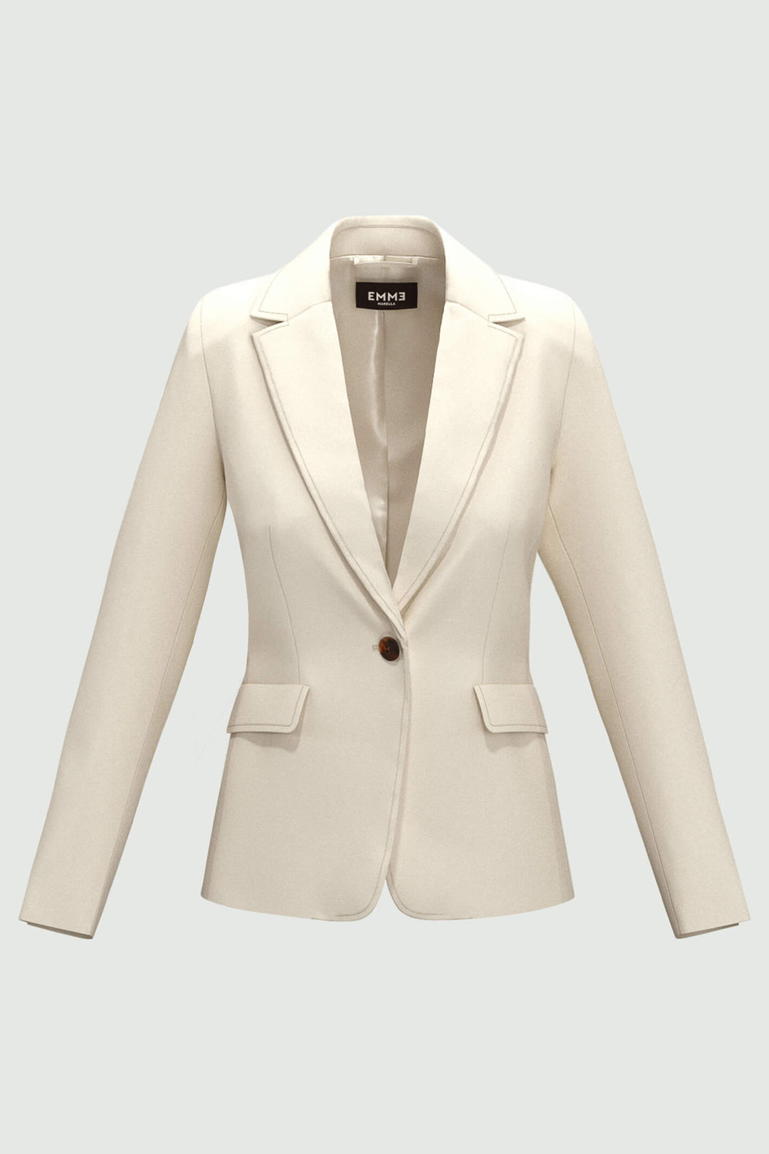 Emme Dea 2350460538200 Cream One Button Jacket - Olivia Grace Fashion