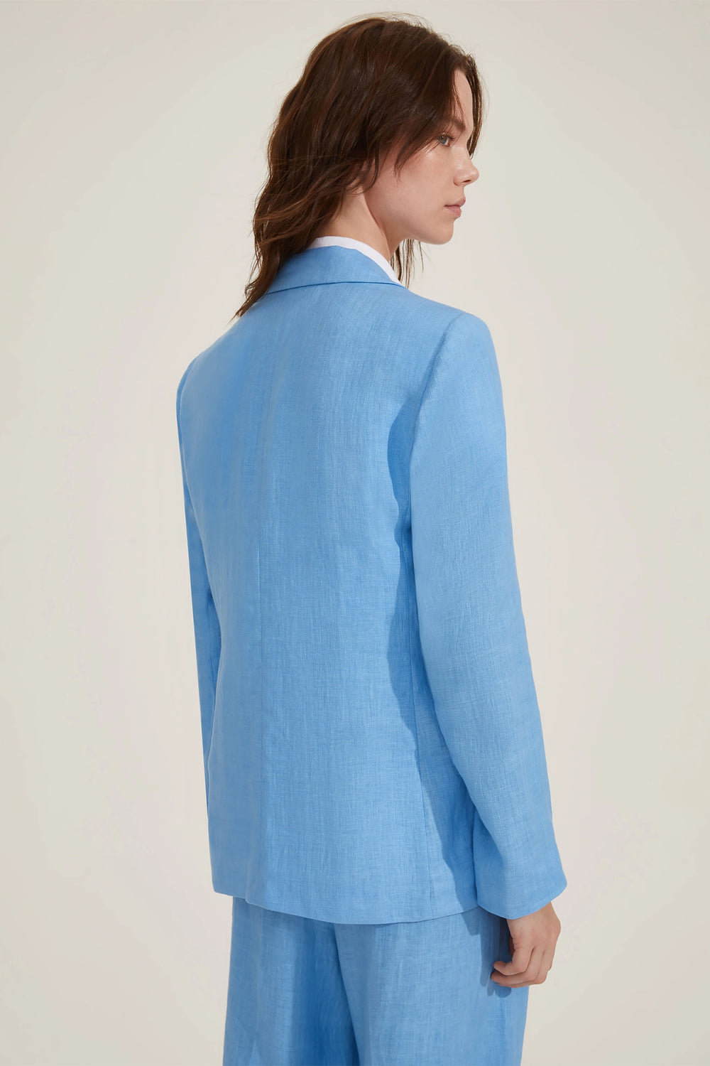 Emme Orata Pure Linen Jacket Light Blue 2515041082200 - Olivia Grace Fashion