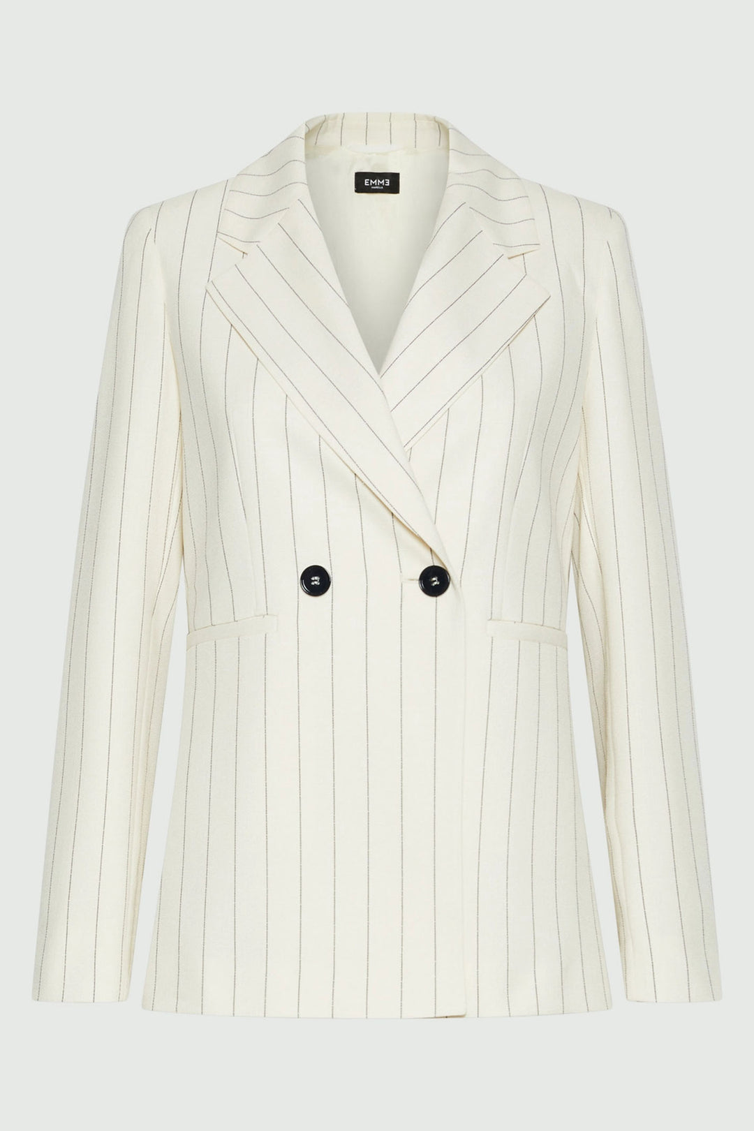 Emme Suit Agra Wool White Stripe 2515091021200 001 - Olivia Grace Fashion