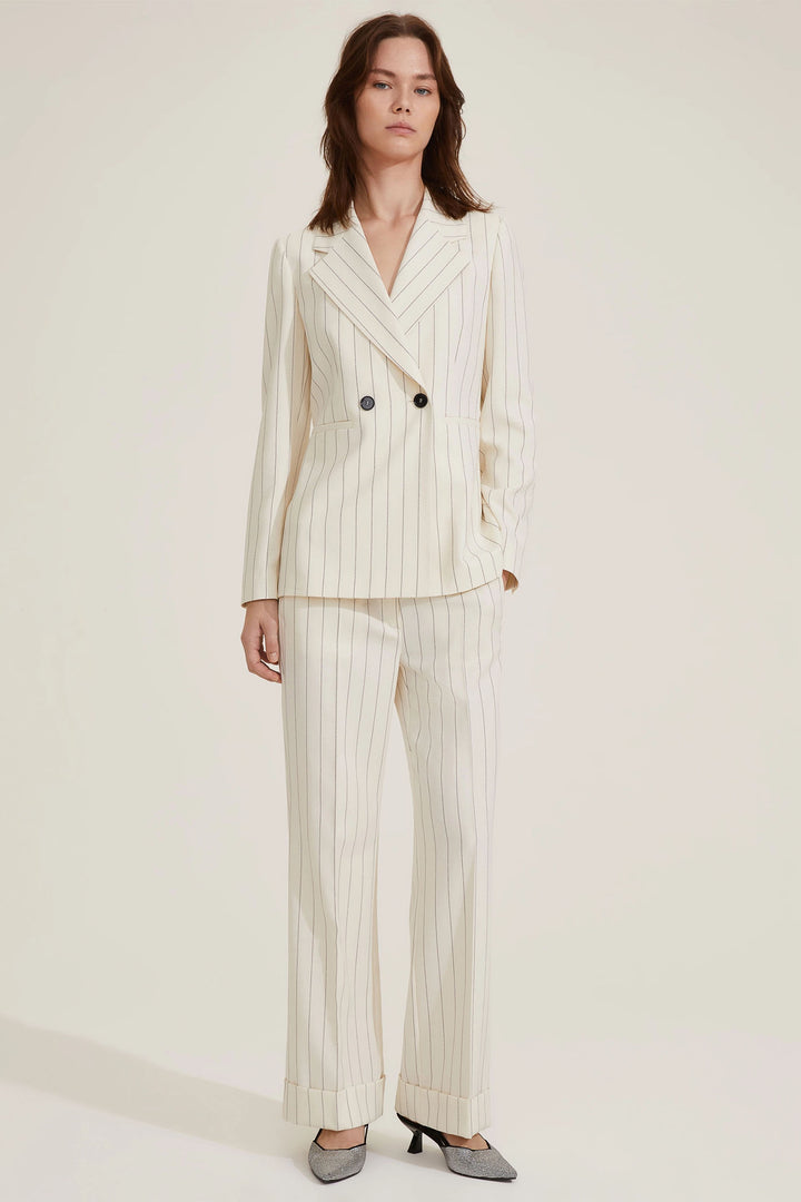 Emme Suit Agra Wool White Stripe 2515091021200 001 - Olivia Grace Fashion