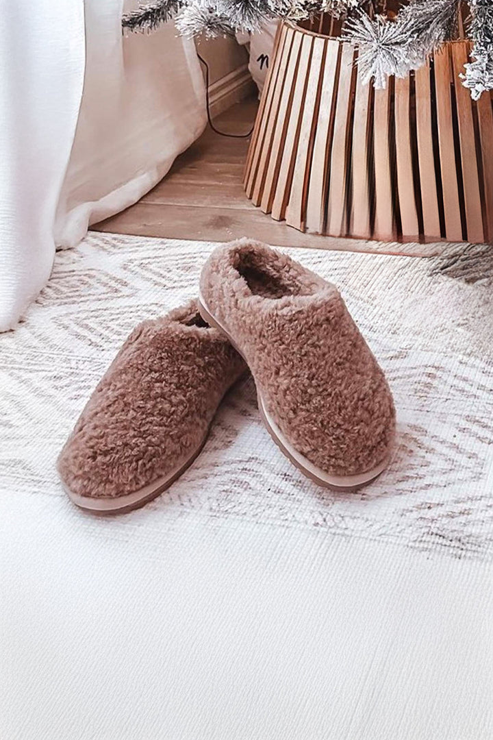 Emu Australia  Mule Slippers Joy Teddy Camel Brown W12583 - Olivia Grace Fashion