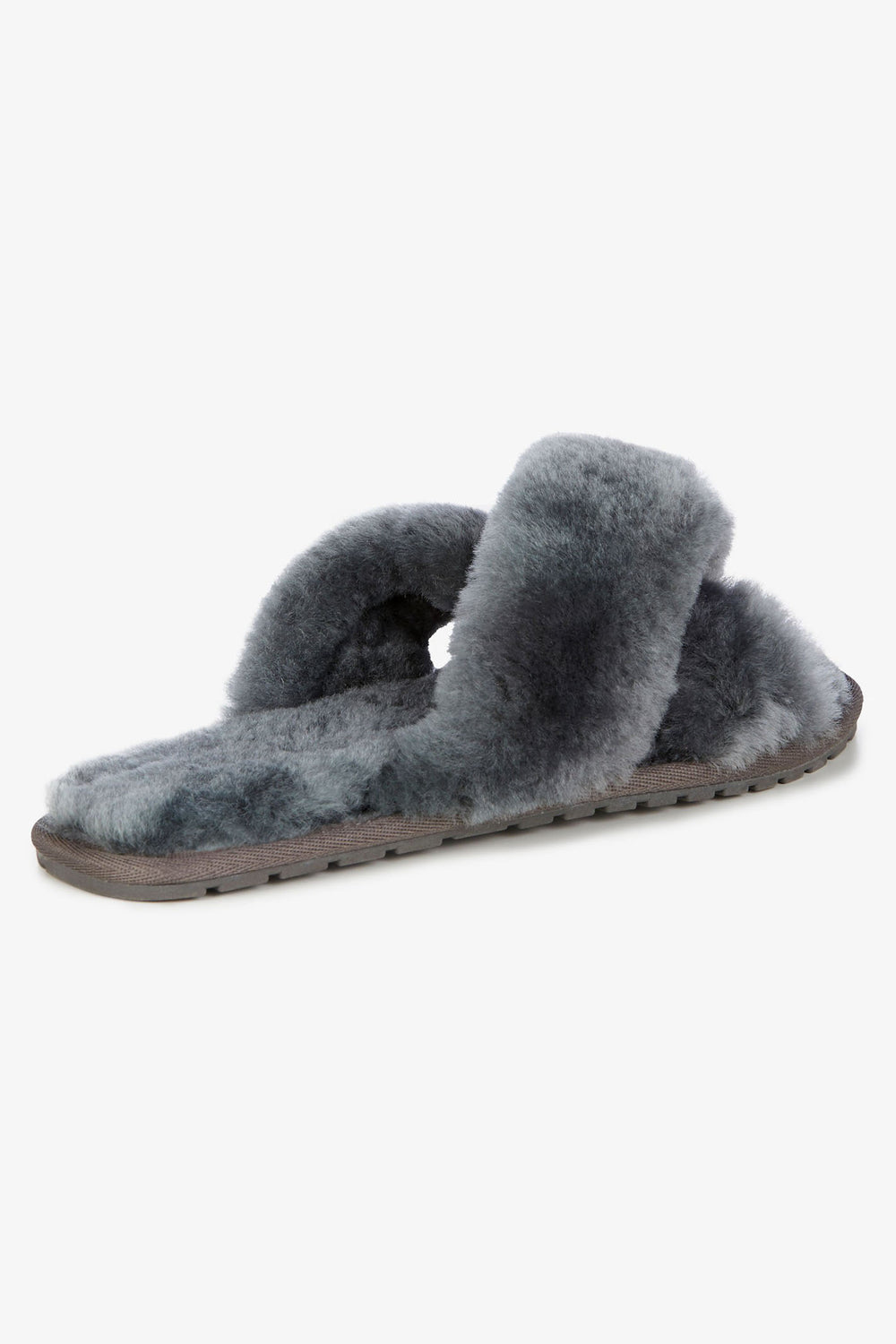 Emu Australia Crossover Slipper Mayberry Fluffy Charcoal W11573 - Olivia Grace Fashion