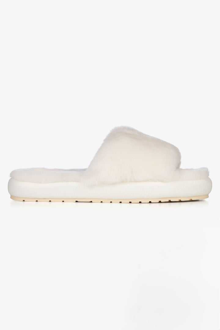 Emu Australia Slider Slipper Sheepskin Natural Off White W13088 - Olivia Grace Fashion