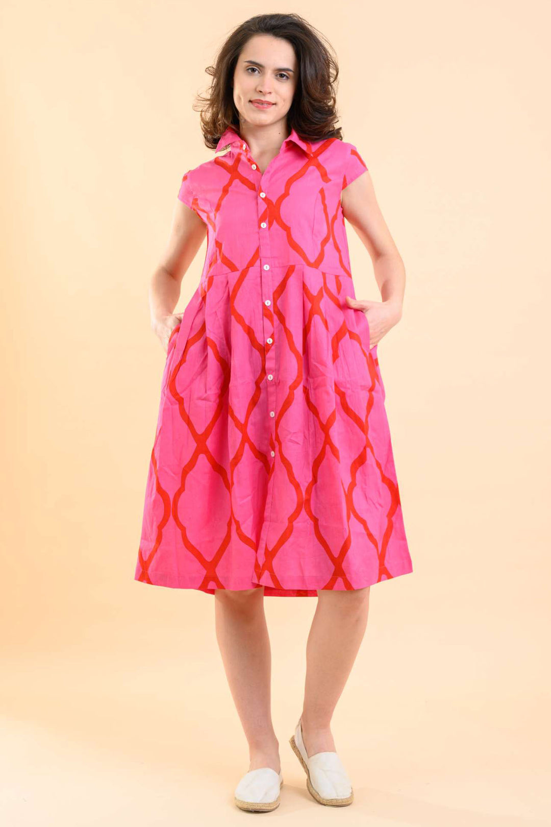 Handprint Dream Apparel Arlington Dress Odyssey Pink AN1004B - Olivia Grace Fashion