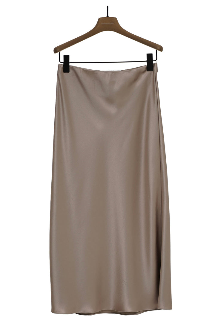 Herzen's Angelegenheit 25243-6506 Roasted Cashew Taupe Bias Cut Skirt - Olivia Grace Fashion