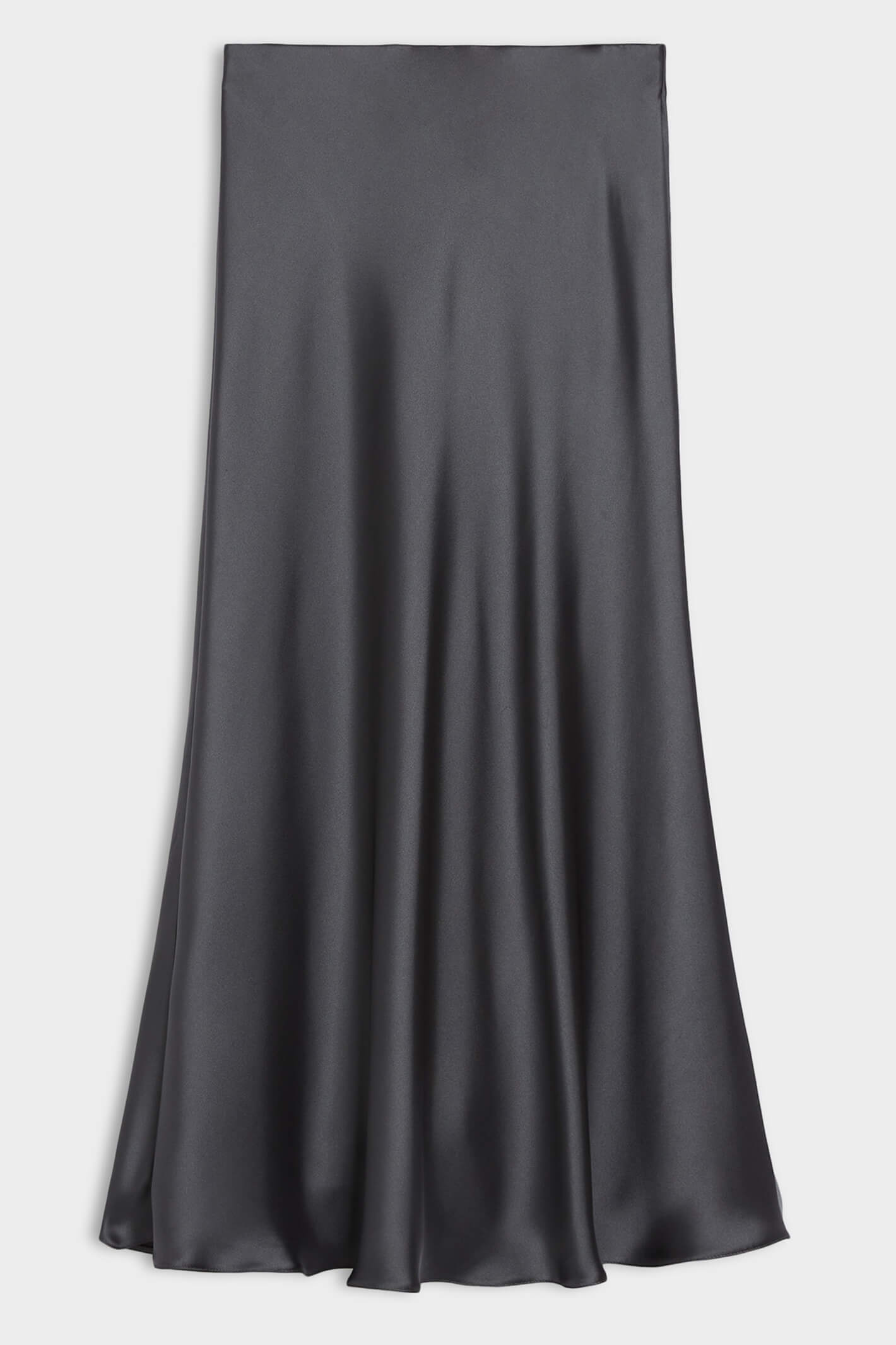 iBlues Rocky 2371060436200 Grey Stretch Satin Long Skirt