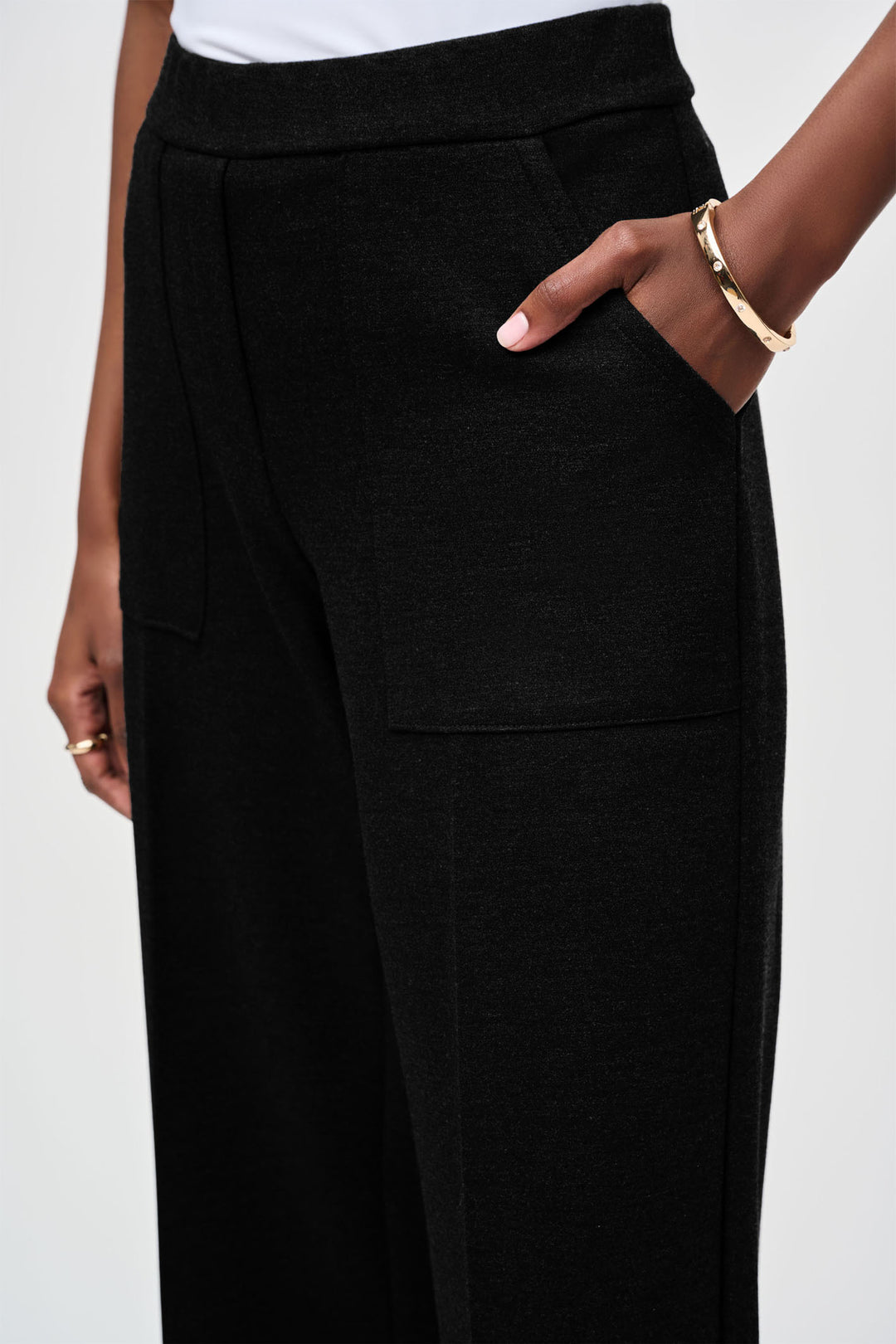 Joseph Ribkoff Culotte Trousers Black Jersey Pull-On 243259 - Olivia Grace Fashion