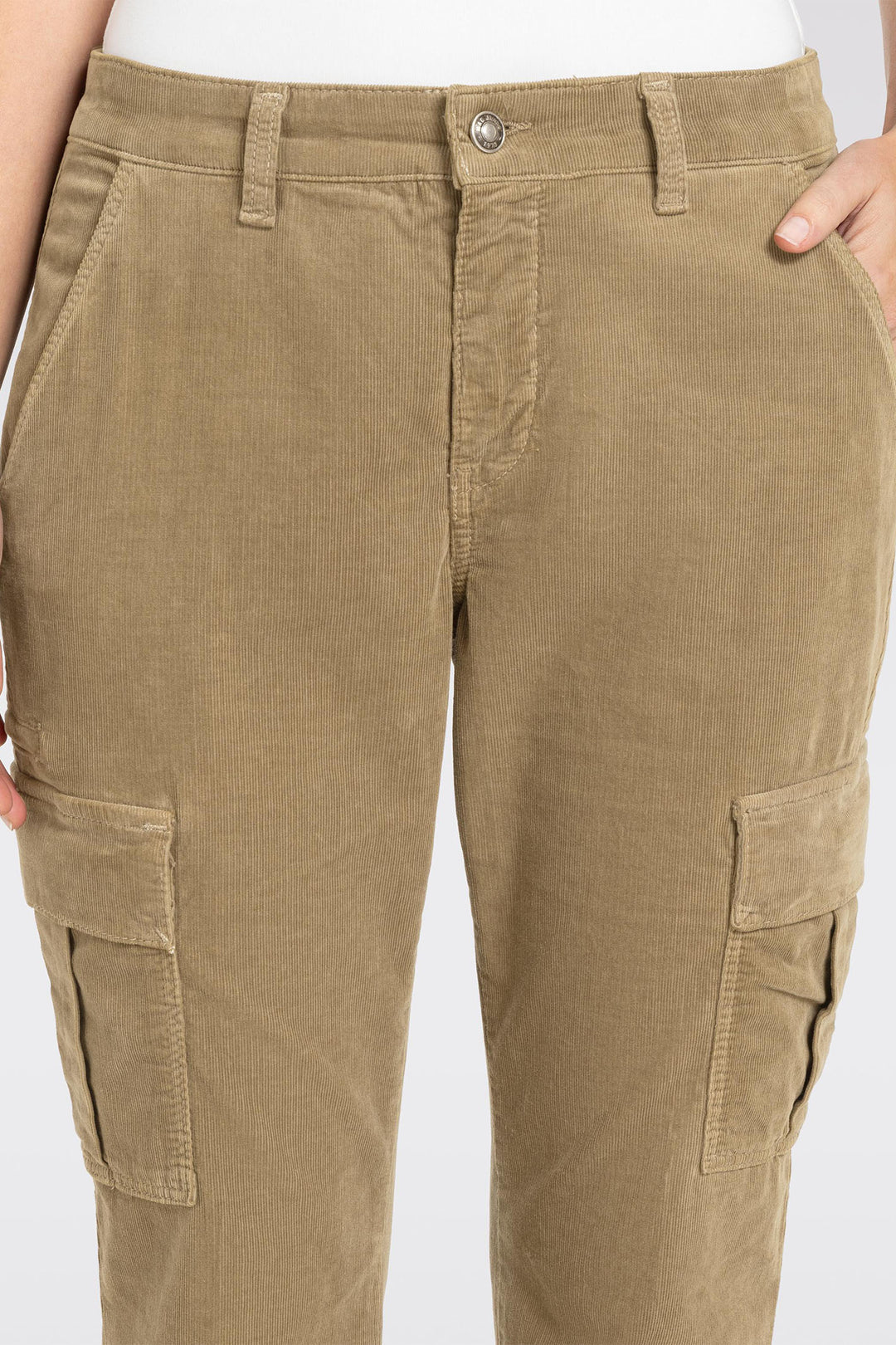 Mac 2306-00-0422 Rich Cargo 654R Sea Grass Soft Corduroy Trousers - Olivia Grace Fashion