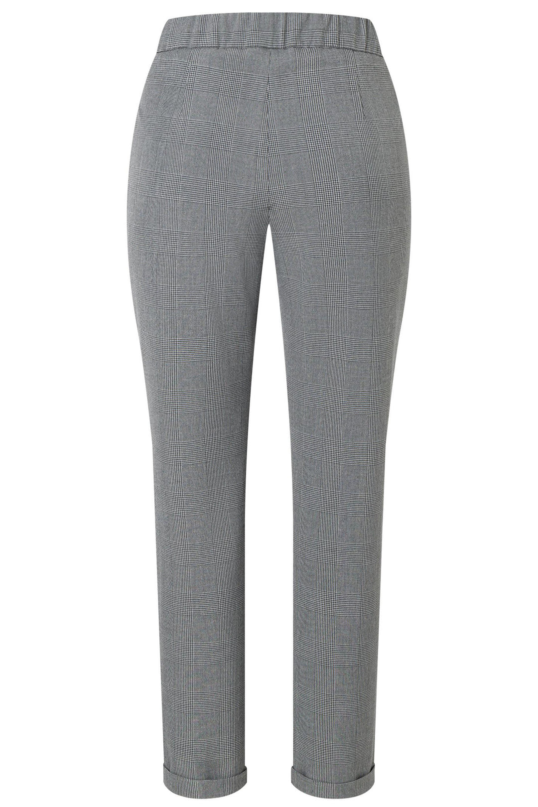 Mac 3002-00-0140 Easy Chic Grey Check Bi-Stretch Drawstring Trousers - Olivia Grace Fashion