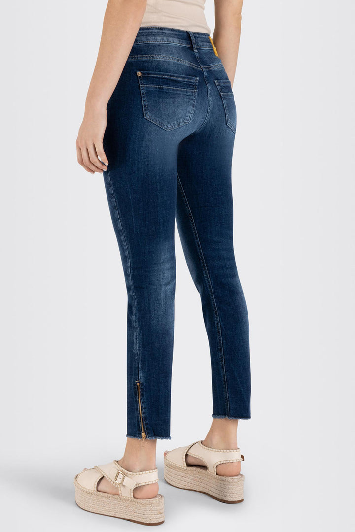 MAC 5755-90-0389L D671 Rich Slim Chic Dark Blue Net Wash Jeans - Olivia Grace Fashion