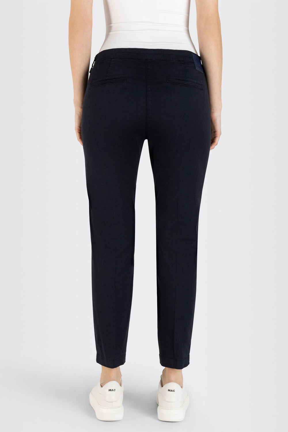 Mac Chino Trousers Dark Blue Authentic Stretch Gabardine 3075-00-0434L 198R - Olivia Grace Fashion