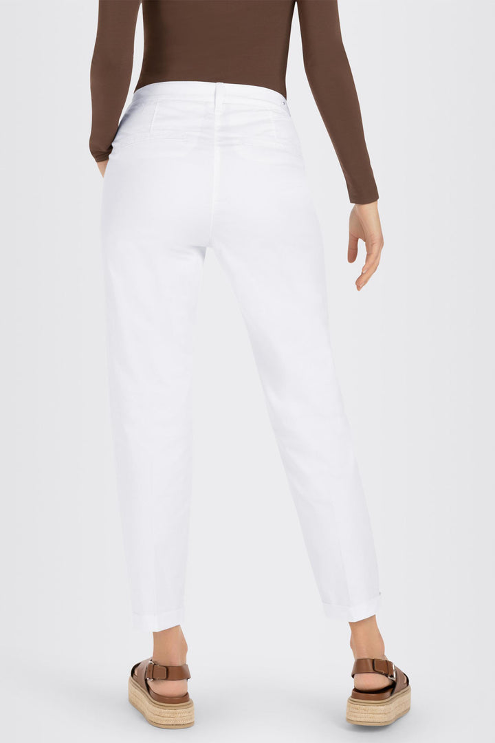 Mac Chino Trousers White Authentic Stretch Gabardine 3075-00-0434L - Olivia Grace Fashion