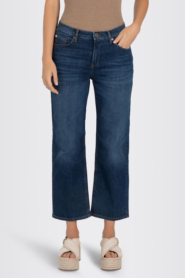 Mac Jeans Culotte Basic Blue Stone Light Weight Denim 5984-9B-0391L D544 - Olivia Grace Fashion