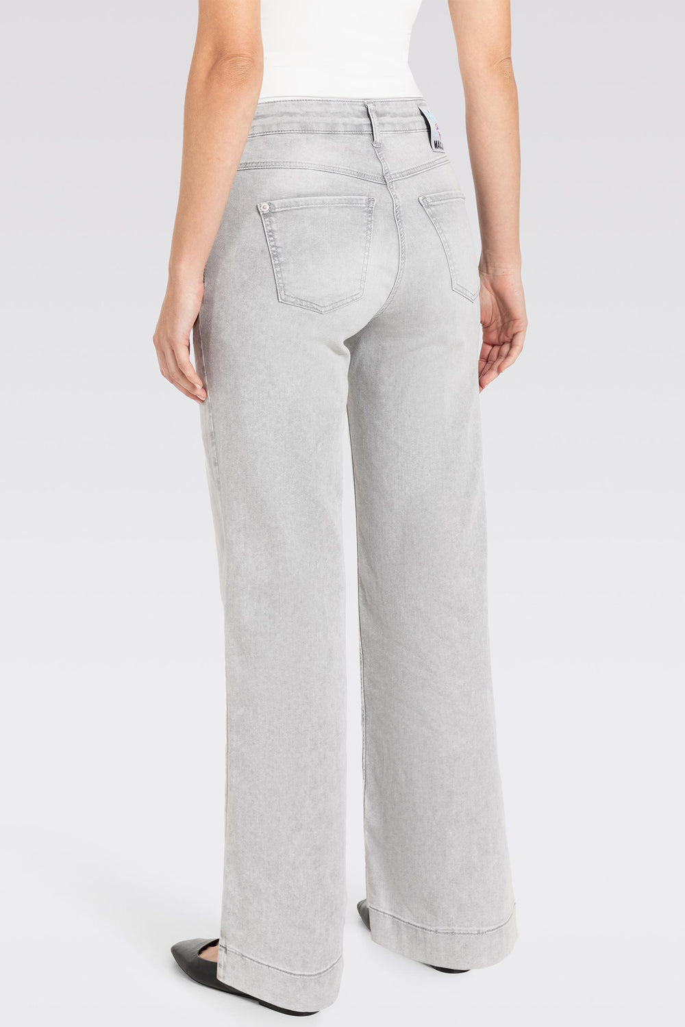 Mac Jeans Dream Wide Cropped Ash Grey Washed Denim 5438-90-0351 D322 - Olivia Grace Fashion