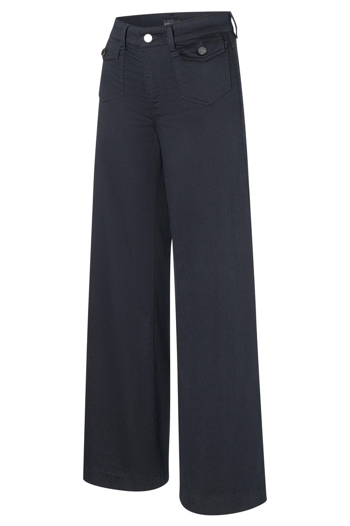 Mac Trousers Dream Wide Power Dark Blue Cotton 5442-00-0425 P198 - Olivia Grace Fashion