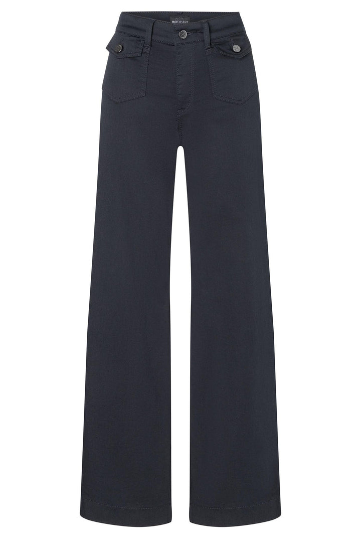 Mac Trousers Dream Wide Power Dark Blue Cotton 5442-00-0425 P198 - Olivia Grace Fashion