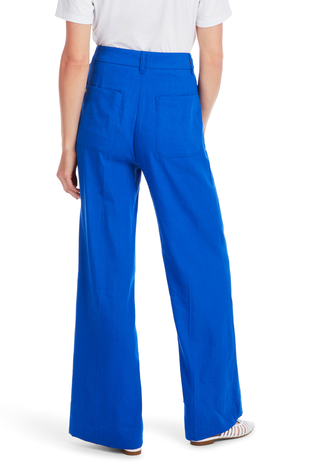 Marc Cain Blue Trip To France Wide Linen Mix Trousers YC 81.60 W70 - Olivia Grace Fashion