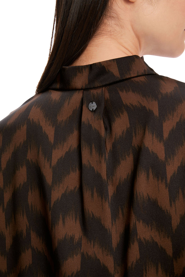 Marc Cain Collection Blouse Brown Deep Wood Herringbone XC 51.31 W09 691 - Olivia Grace Fashion