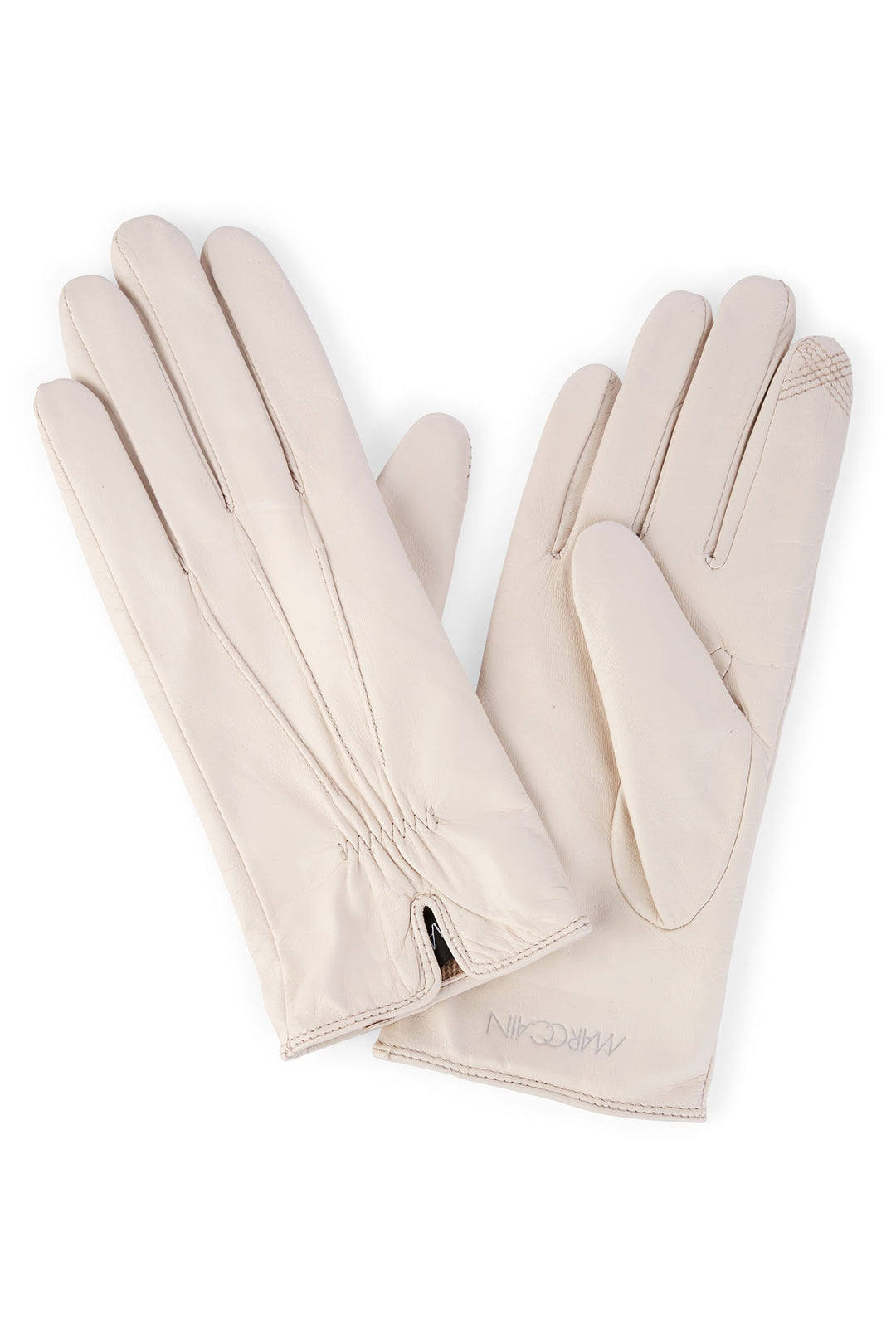 Marc Cain Collection Gloves Soft Leather Smoke Cream XC F1.06 L83 182 - Olivia Grace Fashion