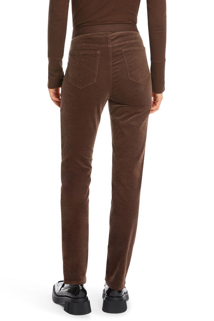 Marc Cain Collection Trousers Pull-On Velvet Deep Wood Brown XC 81.31 W48 691 - Olivia Grace Fashion