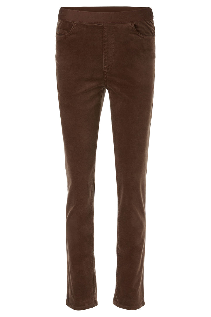 Marc Cain Collection Trousers Pull-On Velvet Deep Wood Brown XC 81.31 W48 691 - Olivia Grace Fashion