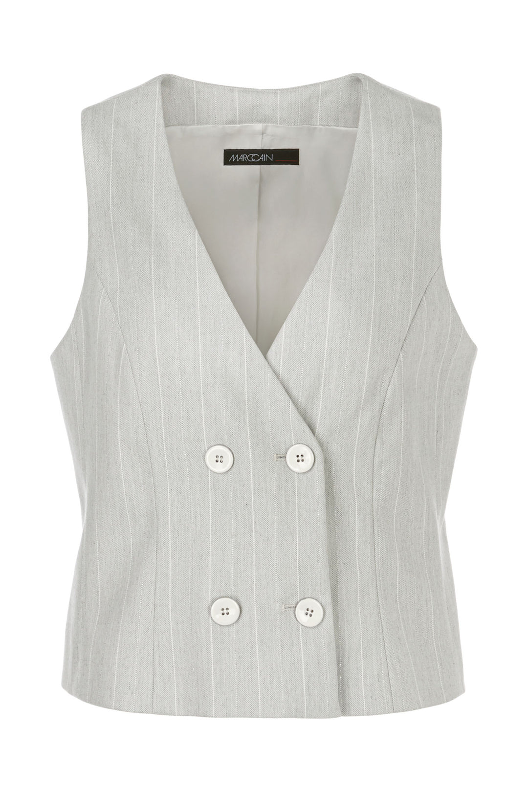 Marc Cain Collection Waistcoat Grey Pinstripe XC 37.04 W19 - Olivia Grace Fashion