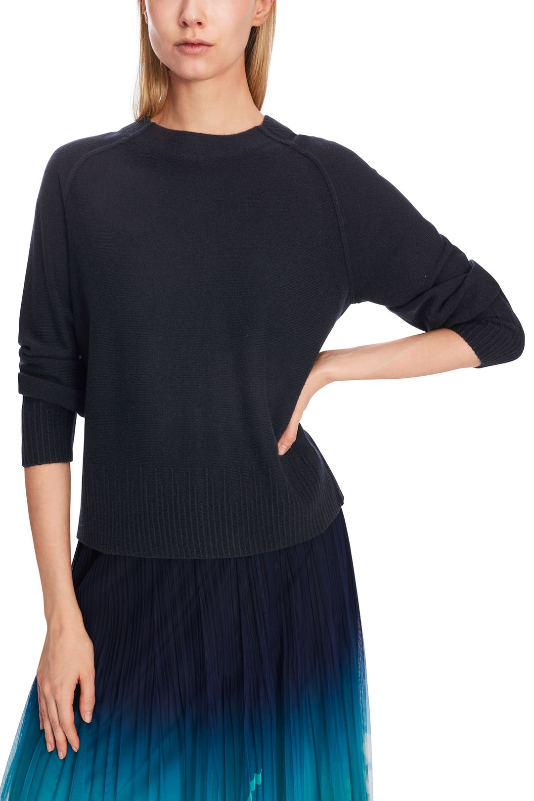 Marc Cain Collection XC 41.25 M51 395 Midnight Blue Jumper - Olivia Grace Fashion