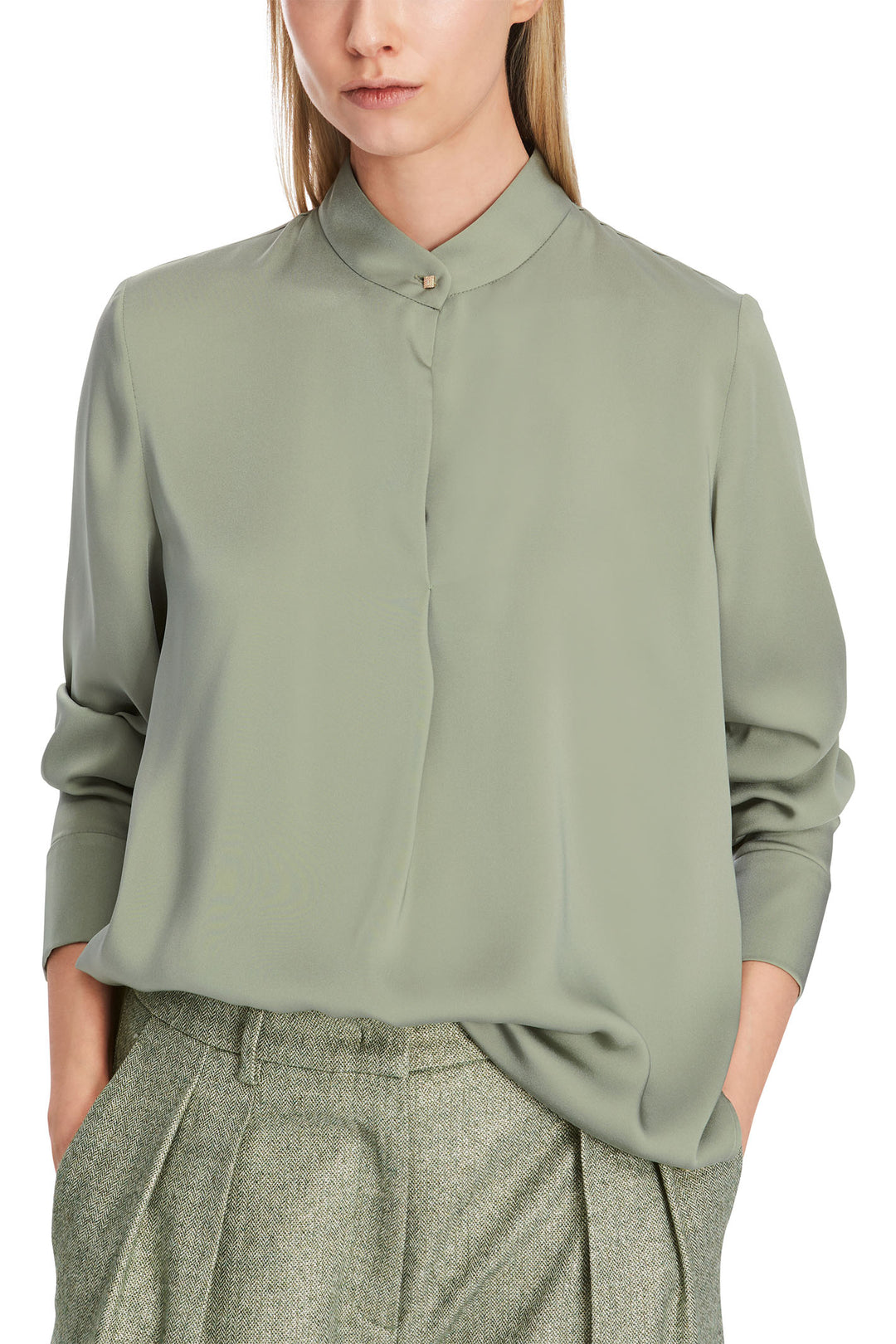 Marc Cain Collection XC 51.22 W08 Frozen Sage Green Blouse - Olivia Grace Fashion