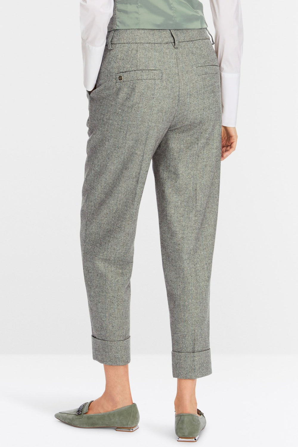 Marc Cain Collection XC 81.17 W27 Frozen Sage Green Trousers - Olivia Grace Fashion