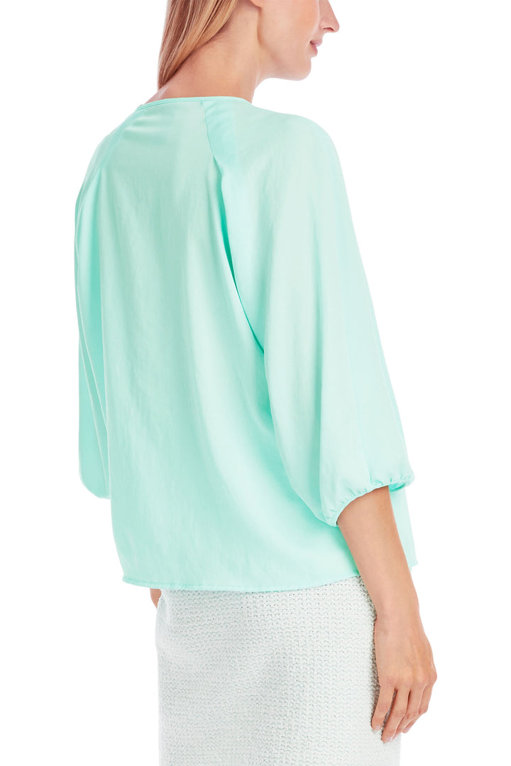 Marc Cain Collections Blouse Mint Green Tie Neck YC 51.31 W39 - Olivia Grace Fashion